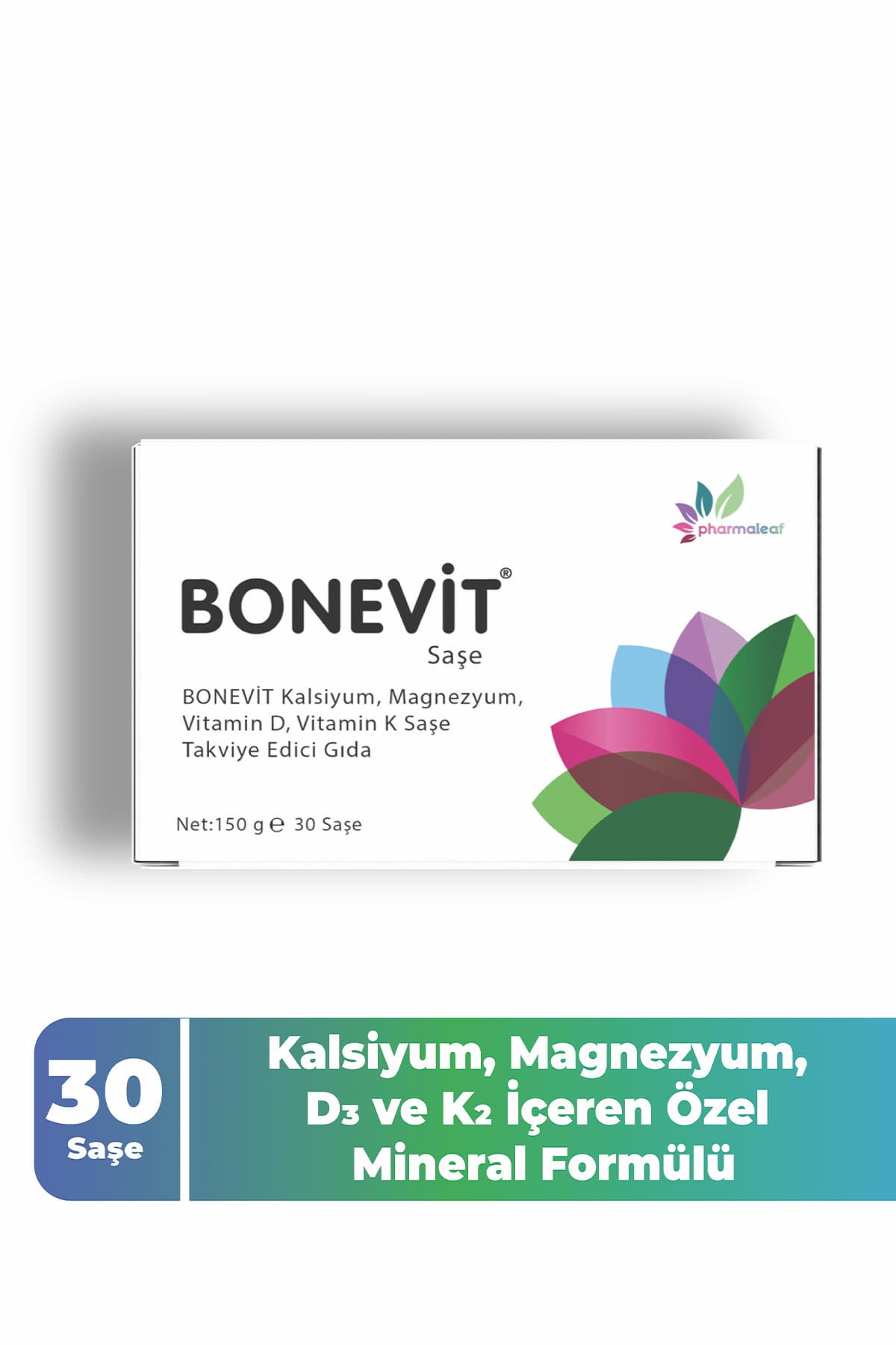 Bonevit 30 Saşe – Kalsiyum Sitrat, Magnezyum Sitrat, Vitamin D3 ve K2 İçeren Kemik Desteği