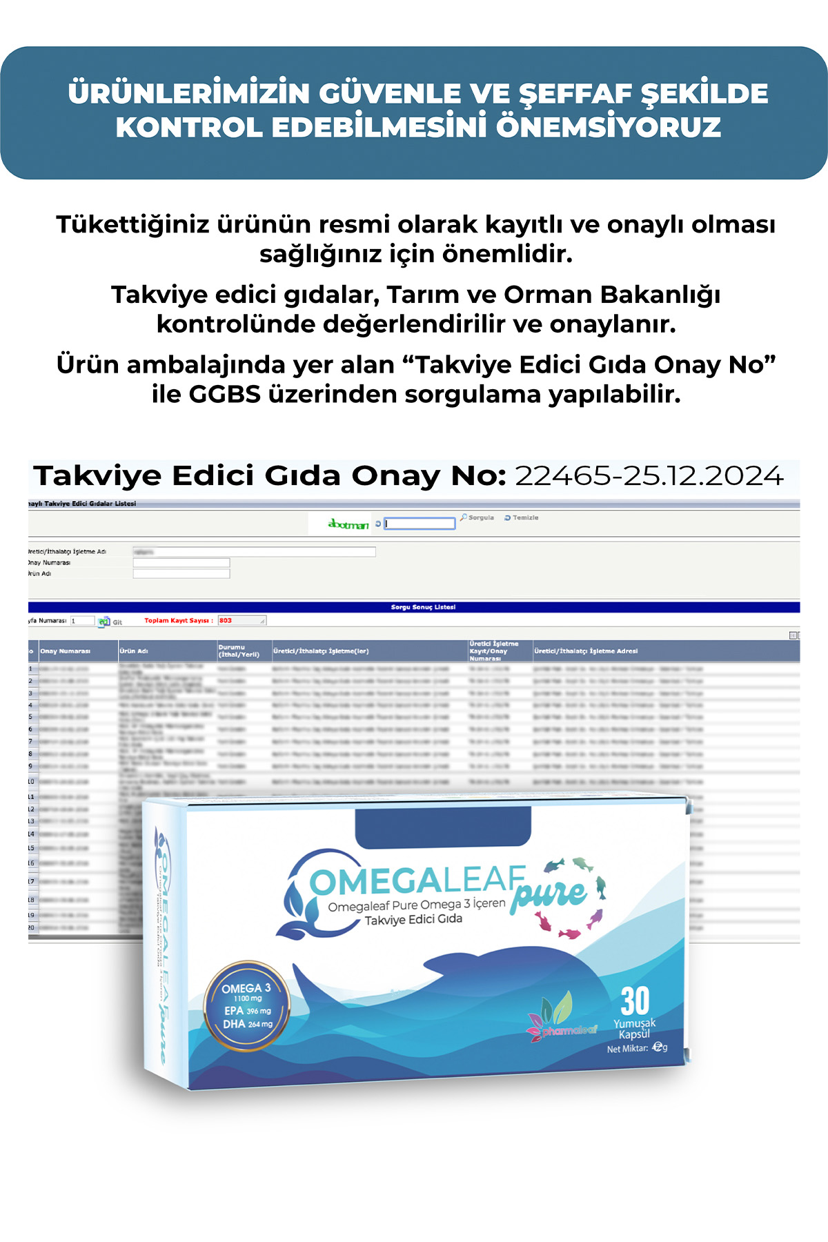 Omegaleaf Pure 30 Kapsül – Omega-3 (EPA & DHA) Takviyesi - Görsel 4