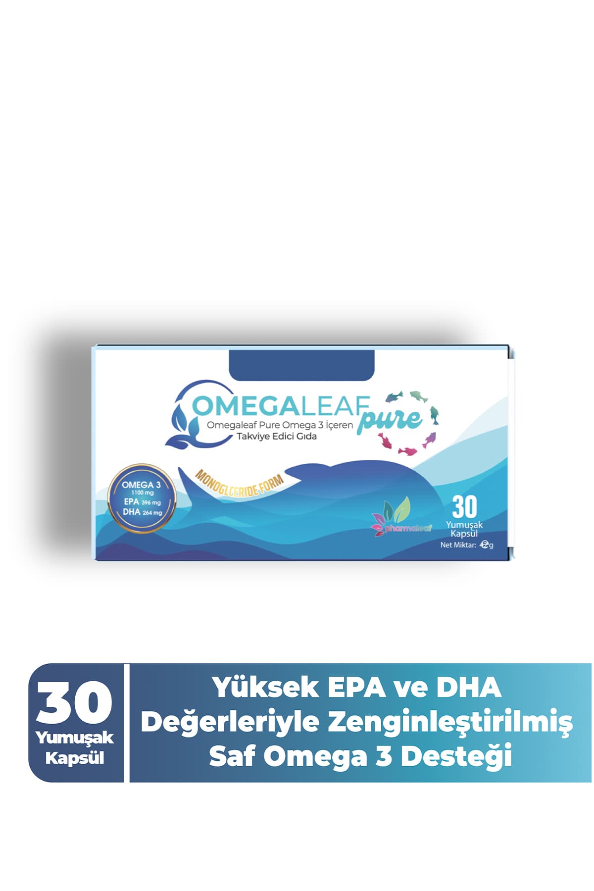 Omegaleaf Pure 30 Kapsül – Ultra Saf Monogliserit Form Omega-3 (EPA & DHA) Takviyesi
