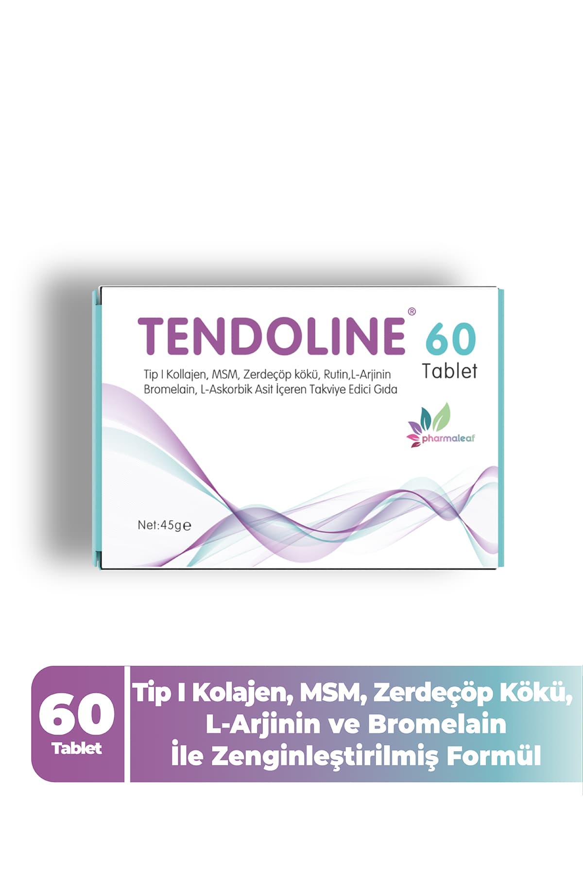 Tendoline 60 Tablet – Tip 1 Kollajen, MSM, L-Arjinin ve Curcumin İçeren Tendon ve Bağ Doku Takviyesi