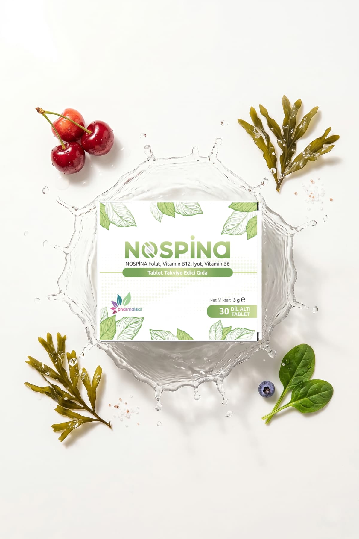 Nospina 30 Tablet – Folik Asit, B12, B6 ve İyot İçeren Takviye Edici Gıda - Görsel 2
